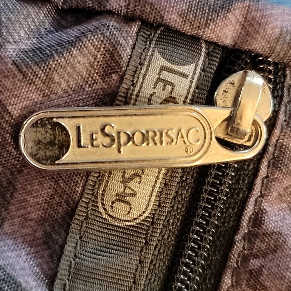 LeSportSac Purple & Black Animal Print Crossbody Bag - Picture 2 of 12